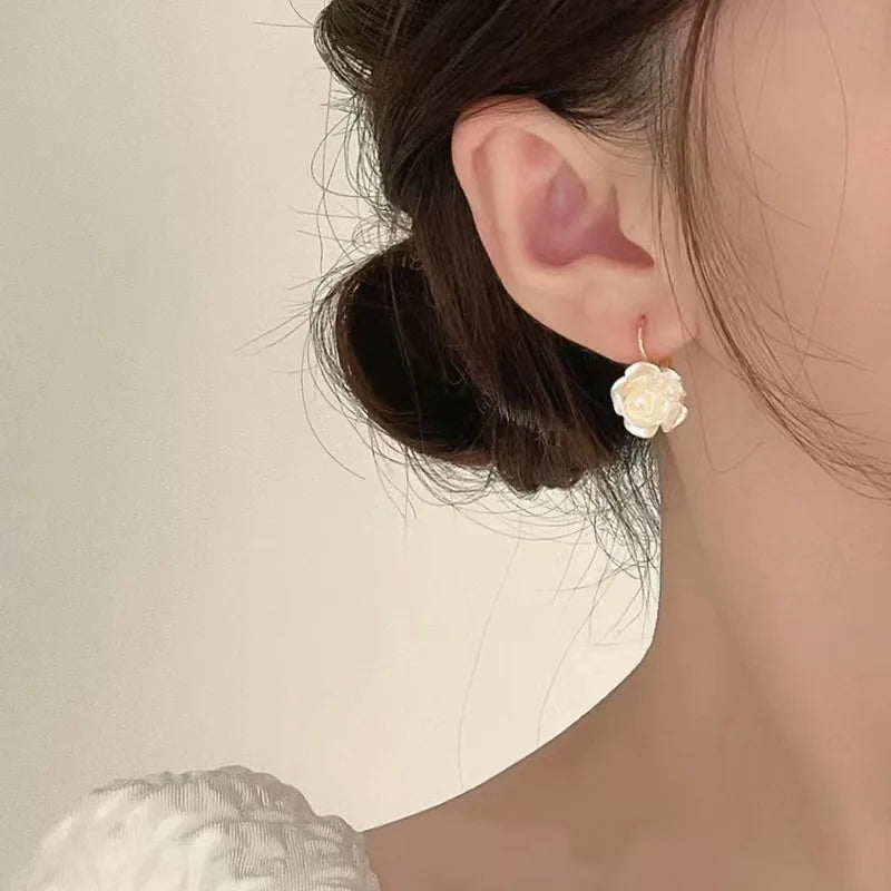 The Camellia Flower Dangle Earrings