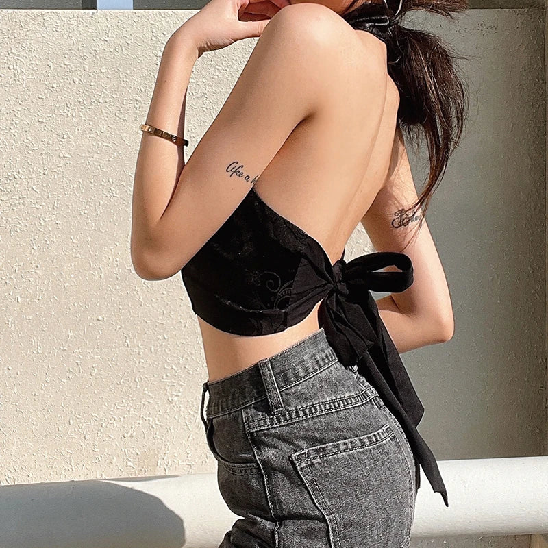 The Breathe Out Backless Halter