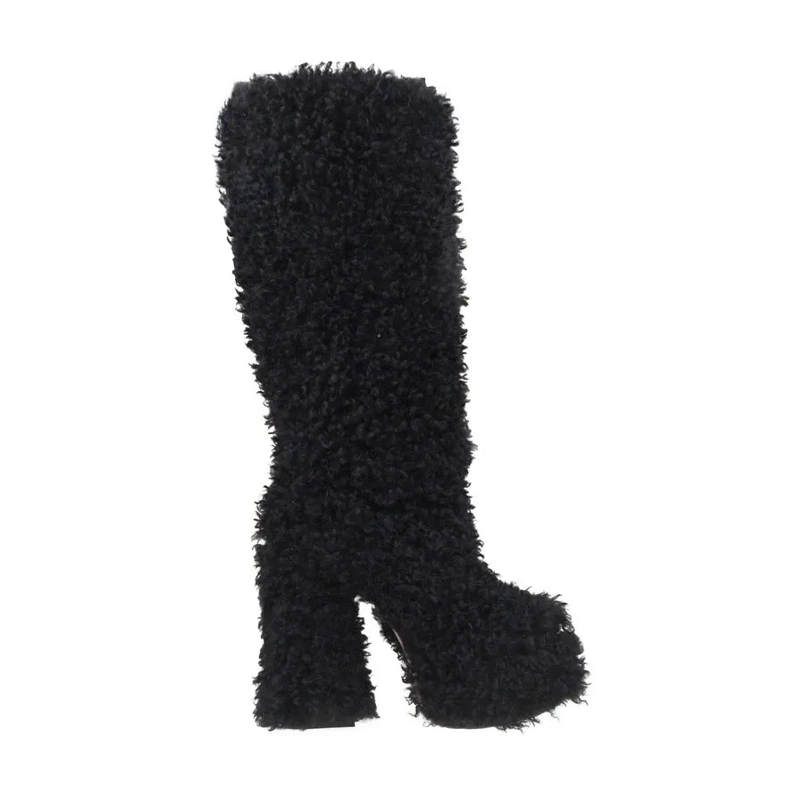 The "All the Fuzz" High Heel Platform Boots